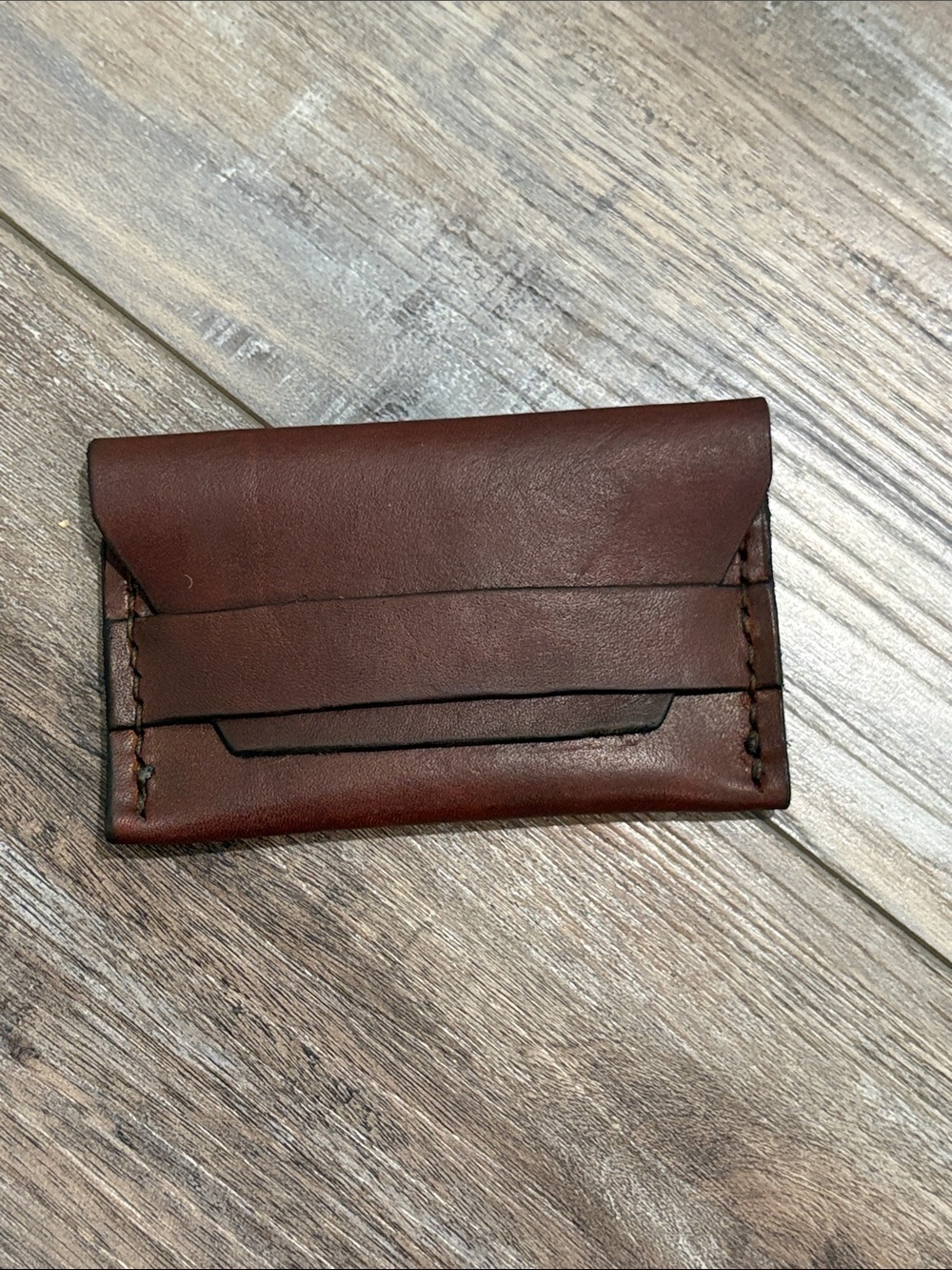 Handmade Brown Leather Card Wallet